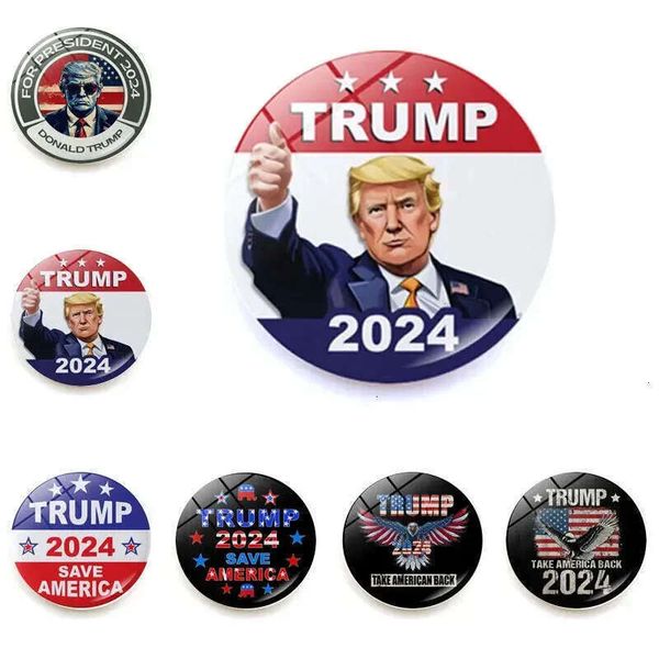 25Mm Refrigerator 2024 Trump Magnetic Crystal Glass Whiteboard Sticker American Election Souvenir
