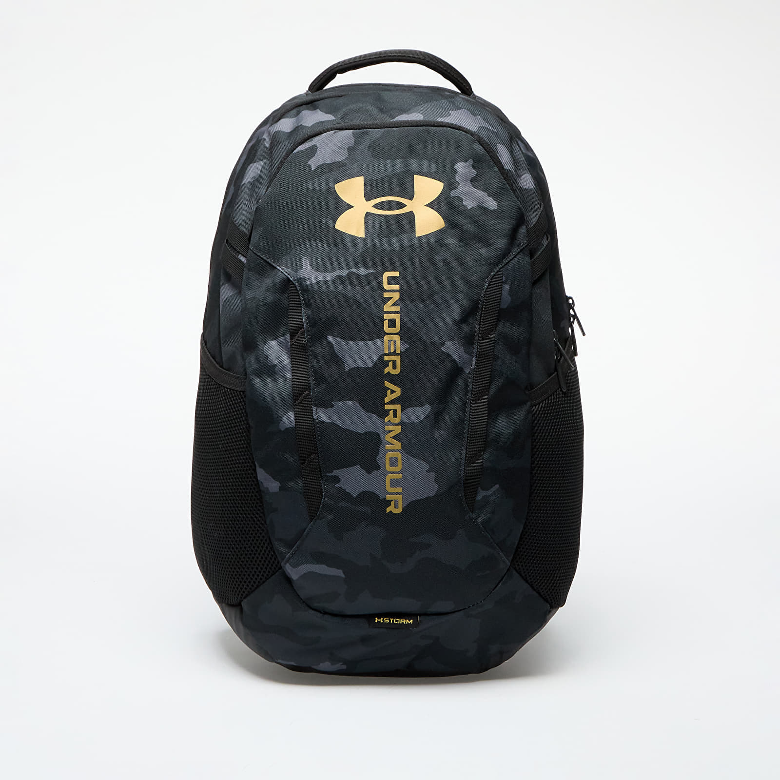 Under Armour Hustle 6.0 Backpack Black- Black- Metallic Gold Universal