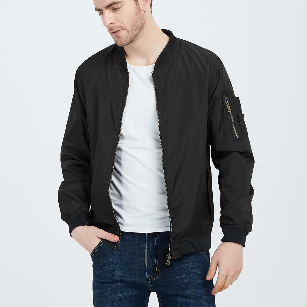 COAT Collar Loose and Casual College Style Men&#039;s Thin Baseball Jacket