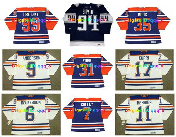 Ryan Smyth Wayne Gretzky 2001 Koho oilers CCM Throwback Hockey Jersey ANDY MOOG JEFF BEUKEBOOM MESSIER SEMENKO TIKKANEN GRANT FUHR ANDERSON