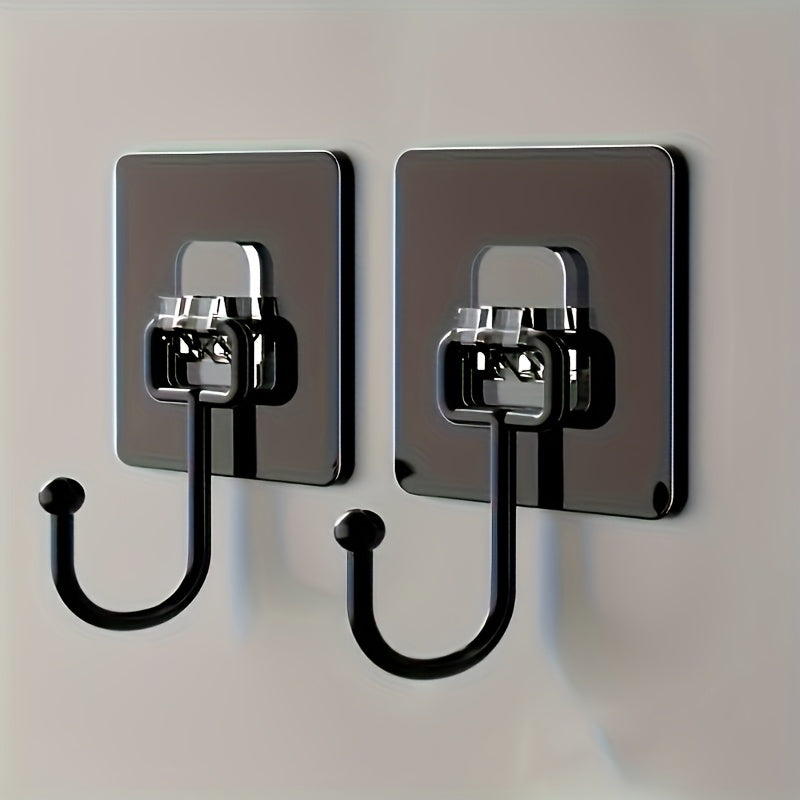 TEMU 10 Black Heavy-duty Wall Hooks, Self-adhesive Practical Hooks, For Punching, -bearing, Suitable For Outerwear, Towels, Keys, Suitable For