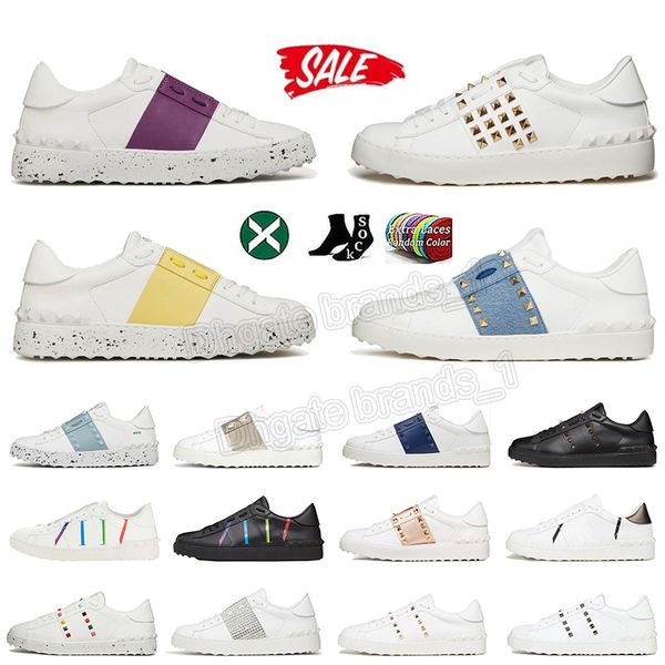 Fashion Open Sneaker Designer Shoes Platform Vintage Rivets Black White Glitter Pink Luxury Breathable Skate Retros Trainers Men Women Chaus