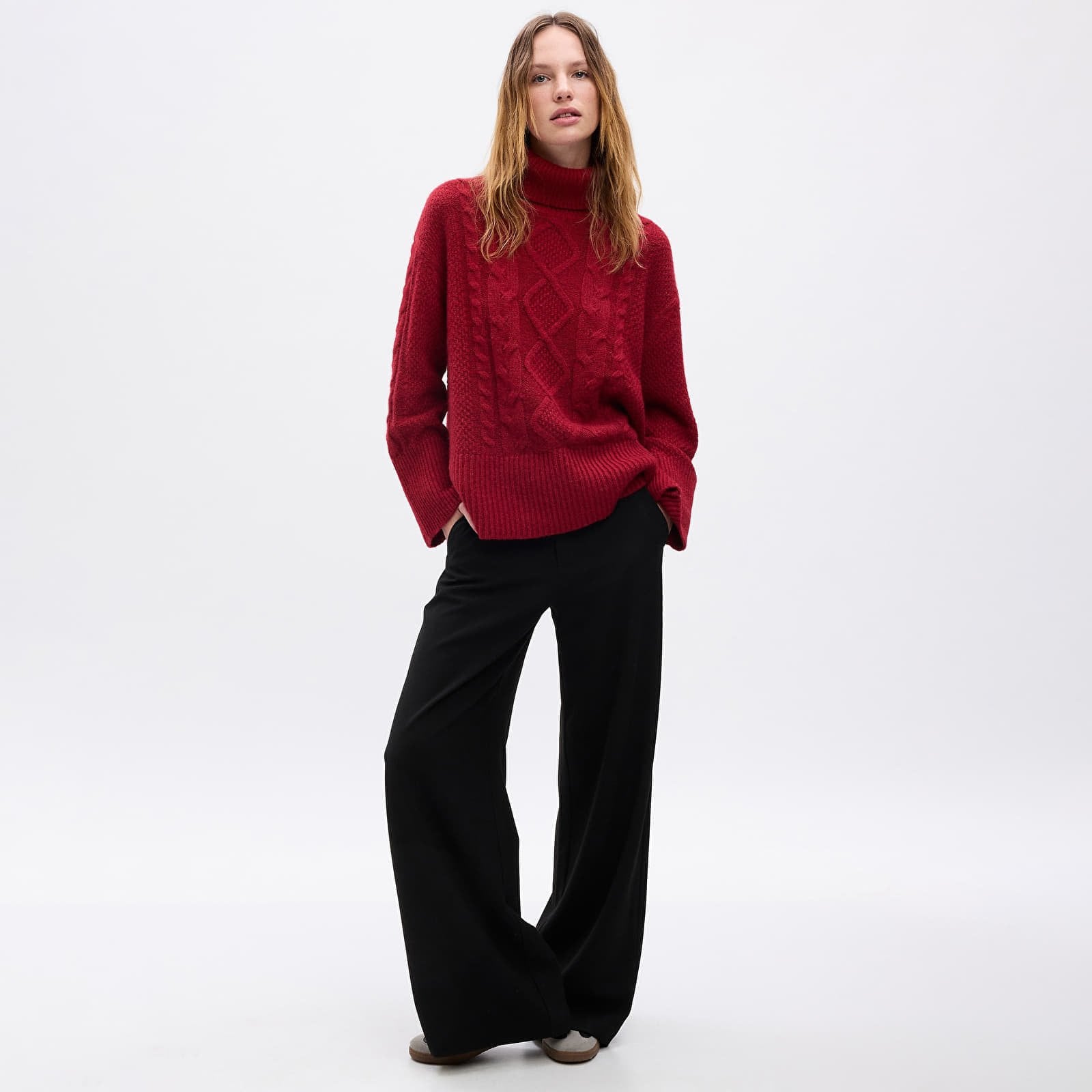 Sweter GAP Tneck Cable Sled XXS