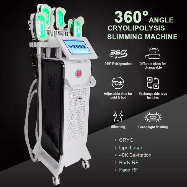 New Model Cavitation + RF + Cryolipolysis Luxury Body Management Comfort Non-invasive Weight Loss Fat Blasting Machine Cupping Cryo Skin Smo