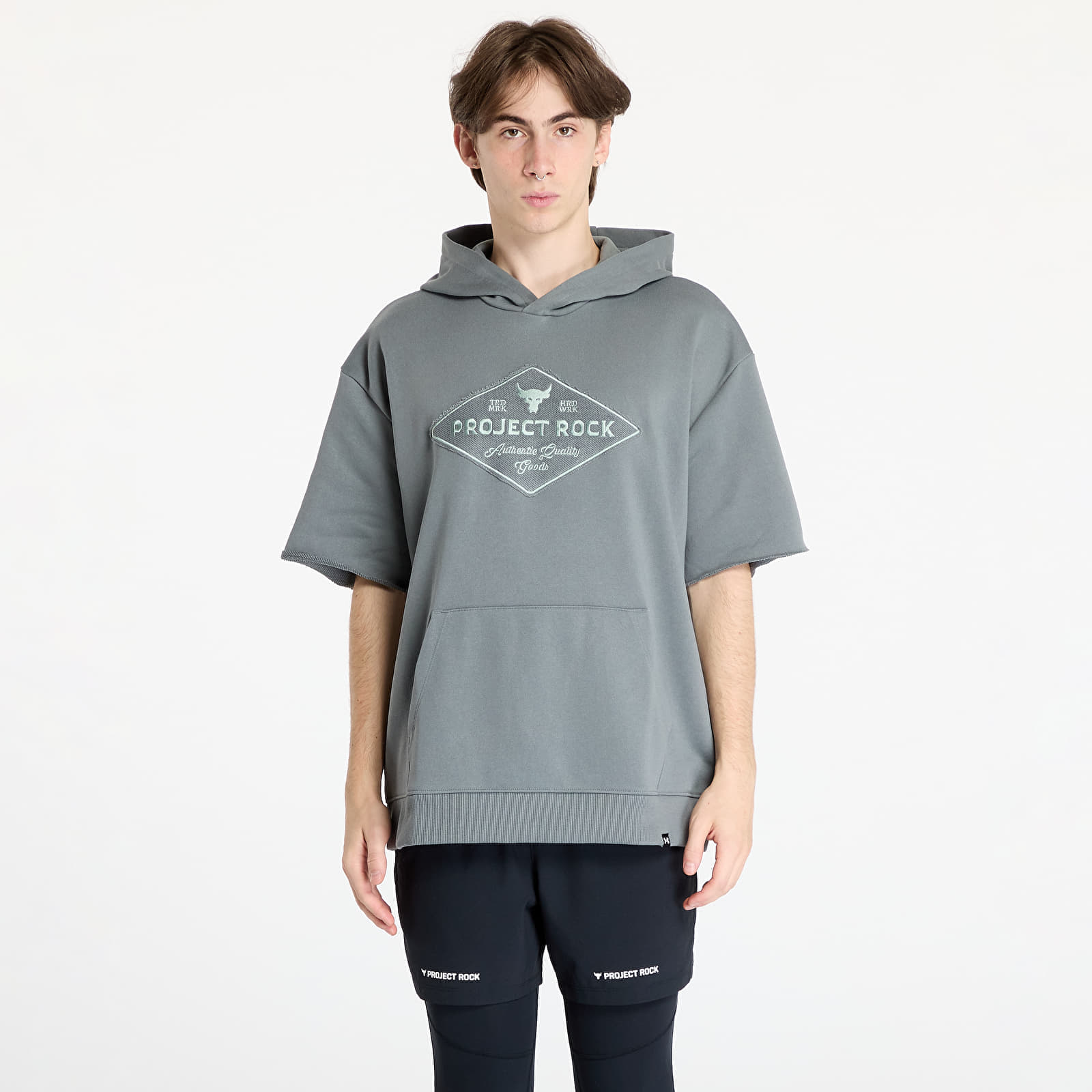 Bluza Under Armour Project Rock Heavyweight Short Sleeve Hooded Tools T-Shirt Clay Green- Clay Green S