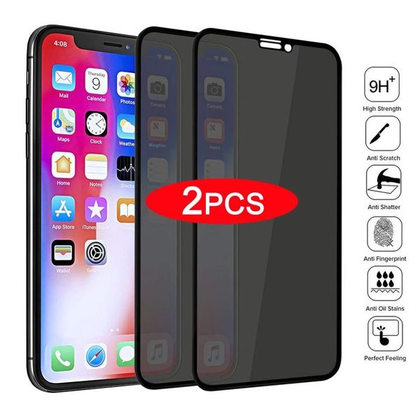 Full Cover Anti Spy Screen Protector For iPhone 15 14 13 12 Pro XR XS Max Privacy Glass For iPhone 11 Pro 7 8Plus Tempered Glass