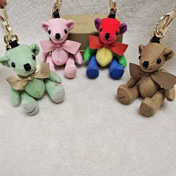 Designer Luxury Brands Kawaii Bear Keychain Cartoon Charm Vintage Toy Doll Car Keyring for Women Bag Ornaments Jewellery gift