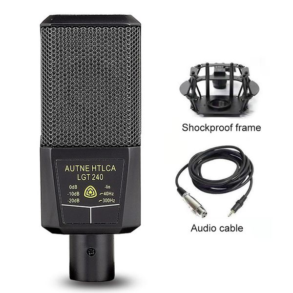 LGT240 Professional Condenser Microphone Mic Large Diaphragm Square Computer Mobile Phone K Song Live Streaming Microphone