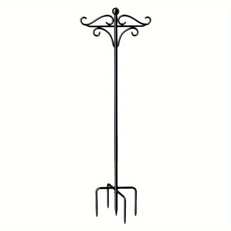 TEMU Fashion Style 76-92-inch Adjustable Heavy Duty Metal Shepherd's Hooks - 1pc Outdoor Garden Hanging Stake For Bird Feeders, Planters, Lanterns,