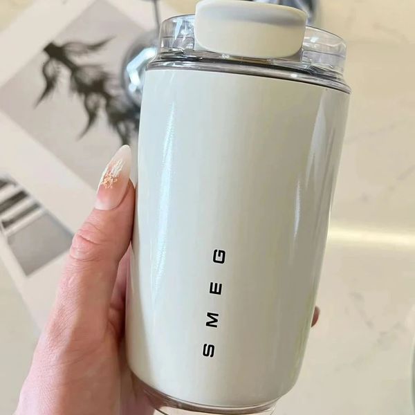 350ML Tumbler Thermos Cup Milky White Coffee Mug Insulated Water Bottle Travel Stainless Steel Car Vacuum Flas Drinking Kettle 240424