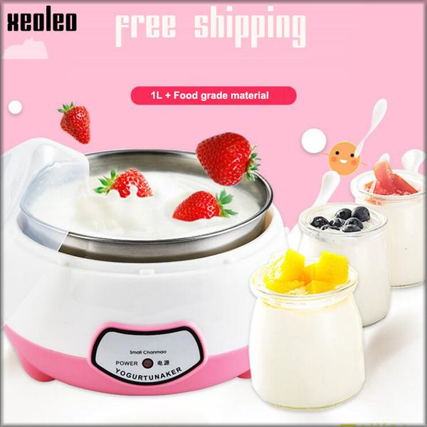 Yogurt Makers XEOLEO Maker Mini Automatic Machine Household DIY Tools Kitchen Appliances Stainless Steel Tank Pink 220V 230222