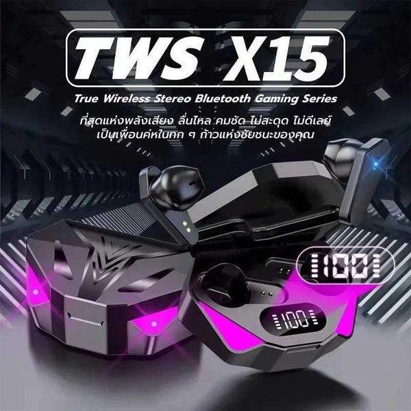 Headphones X15 TWS Gaming Earphone Wireless Bluetooth Earphone With Mic Bass Audio Sound 9D Stereo Music HiFi Headset For Gamer All Phones Z