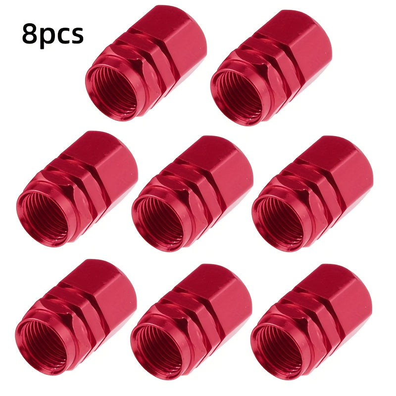 TEMU 8pcs Set Aluminum Alloy Universal Tire Valve Stem , Heavy-duty Airtight Dustproof Wheel Air , Suitable For Cars, Motorcycles, And Trucks, Tire