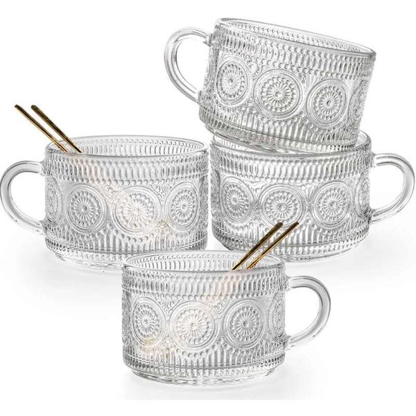 Gold Ins Coffee Emed Suower nórdico Transparente High Beauty com Handle Drinking Pearl Milk Cup