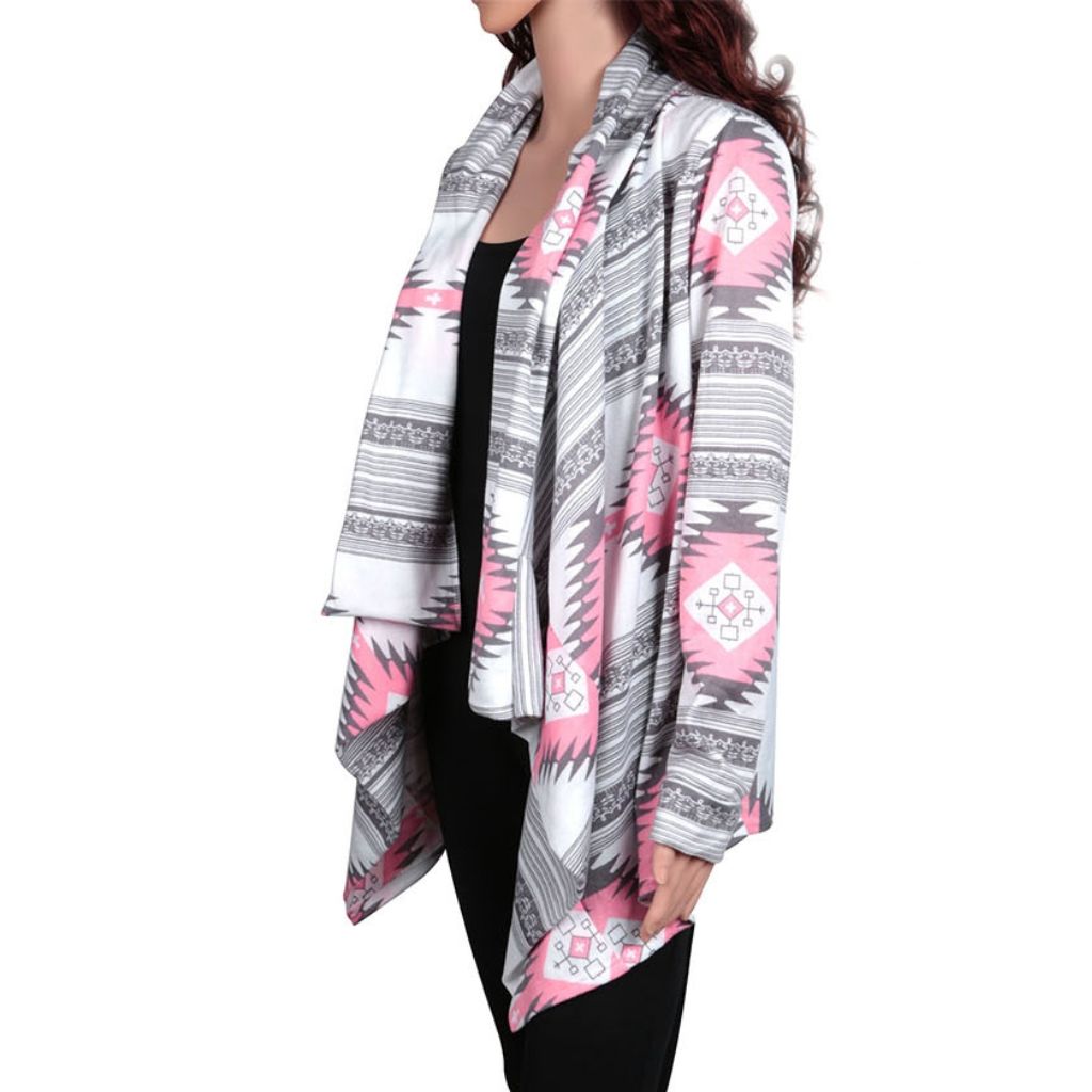 N'POLAR Women's Cardigan Shawl  - Medium - Pink