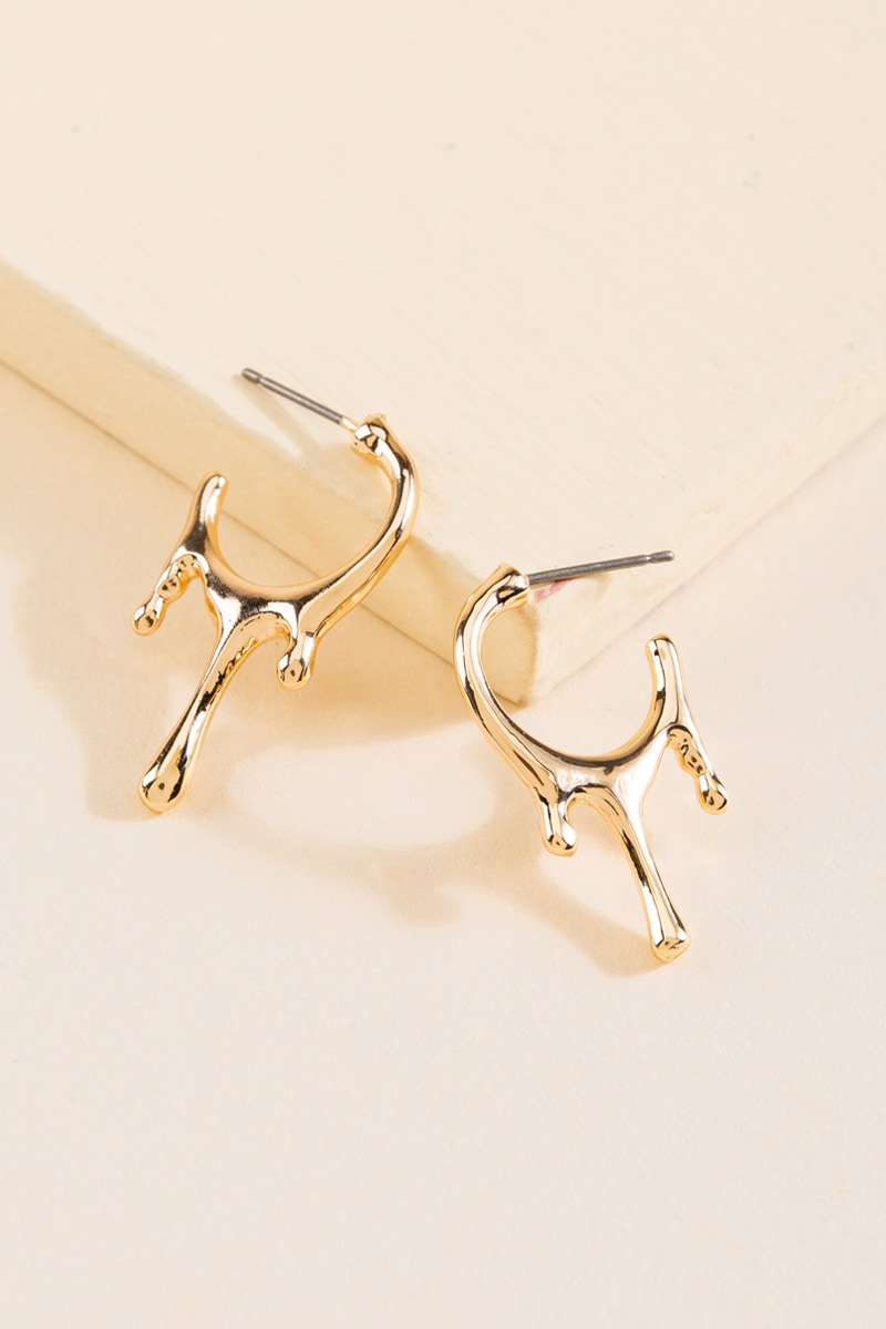 Women's Nadia Melted Hoops in Gold by Francesca's - Size: One Size