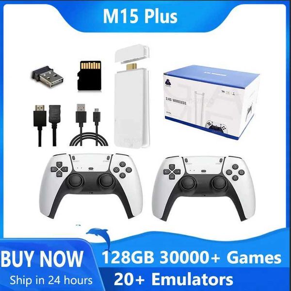 Wireless Retro Game Console 4K Game Stick 128G 30000+Games HD Output Gaming System 23 Emators Plug Play TV Video Game Y241109