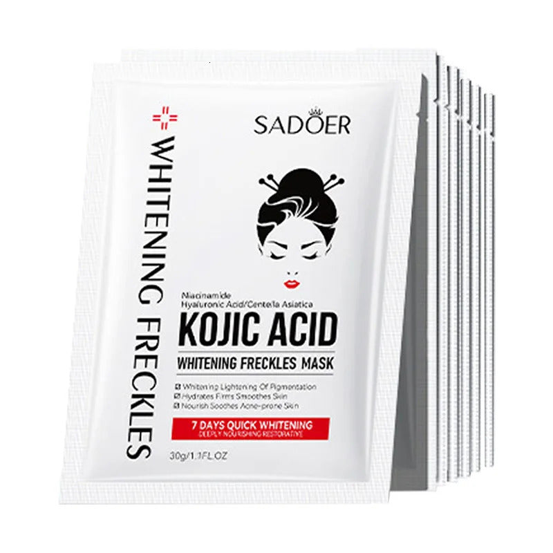 10pcs SADOER Kojic Acid Facial Masks Hydrating Face Mask Sheet Masks Beauty Facial Skin Care Products 250522
