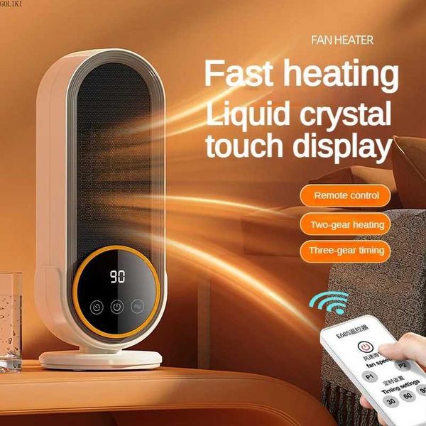 Home Heaters Remote Control Heater 1200W Desk Heater for Room LCD Touch Screen Display Fast Space Heating Two Gears Timeable Electric Heater