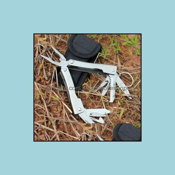 Pliers Pliers Hand Tools Home Garden 9In1 Outdoor Stainless Steel Mti Tool Plier Portable Pocket Mini Cam Kit 1Sz8 Drop Delivery 202 Dhrud