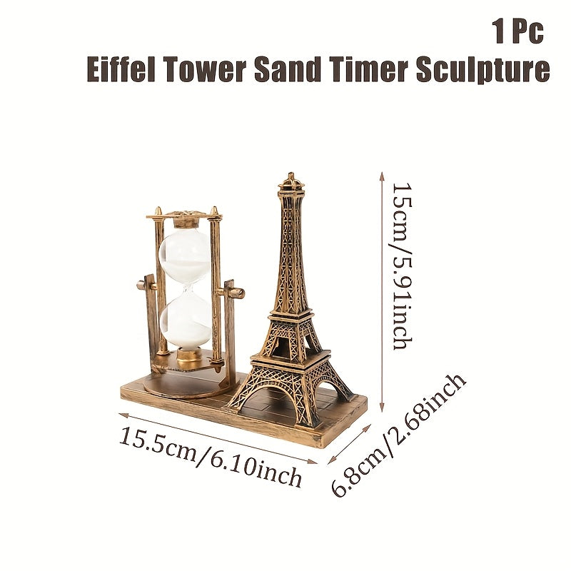 TEMU [2d Flat] 1pc Sand Timer Sculpture - Vintage Golden Finish, Elegant Art Piece For Modern Decor, Ideal For New Year's Desktop Decoration, Mixed