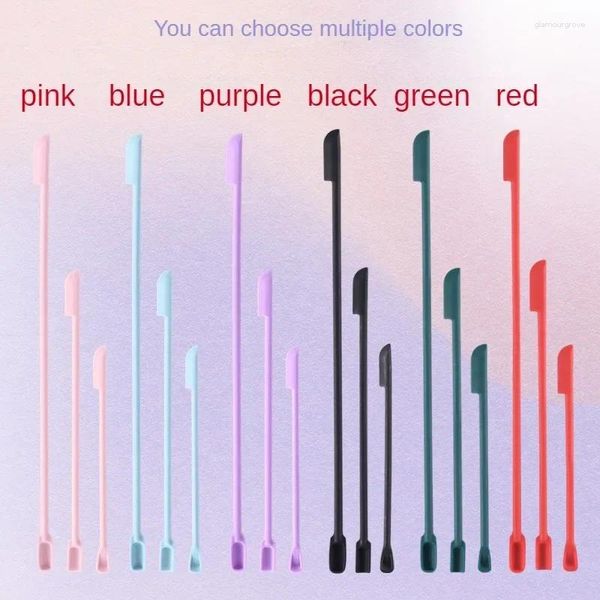 Makeup Brushes Silicone Spatula Double-end Scraper Cosmetics Bottle Jar 3 Pcs Set Tool Mini Tools