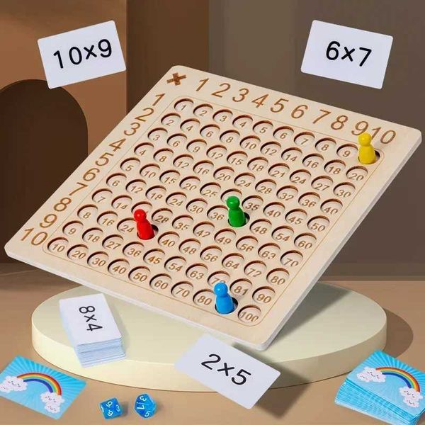 Montessori Multiplication Wooden Board Game Kids Learning Educational Toys 99 Multiplication Table Math Addition Teaching Aids Y240820