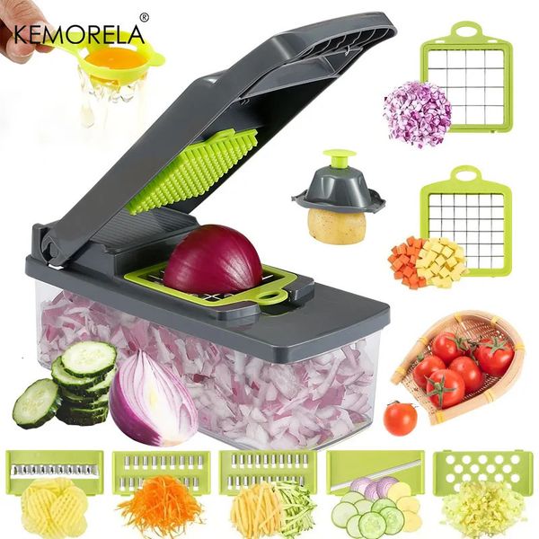 Multifunctional 14-16 in 1 Vegetable Chopper Onion Potato Chopper Food Grate Food Grade Grater Kitchen Vegetable Slicer Dicer 240420