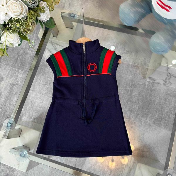 Luxury girls partydress Colorful stripe design baby skirt Size 100-160 CM kids designer clothes zipper design Princess dress