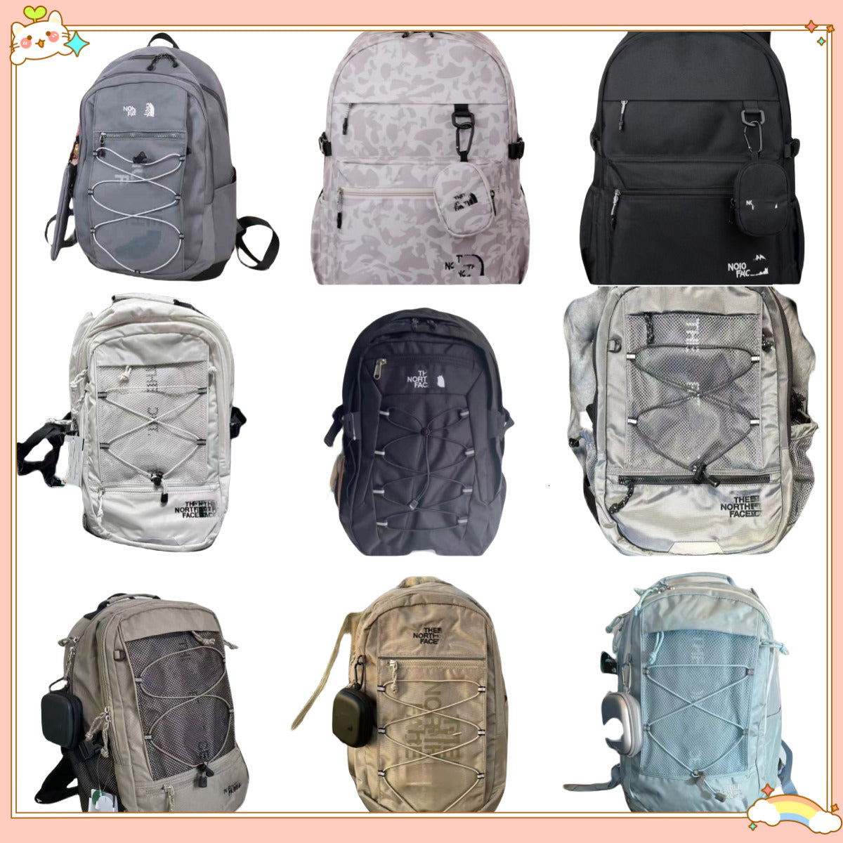 10A Designer 2025 north facebackpack Spring New Fashion Outdoor Travel Shoulder Bag Large Capacity 25-32L Multi-Pocket Waterproof Material Computer