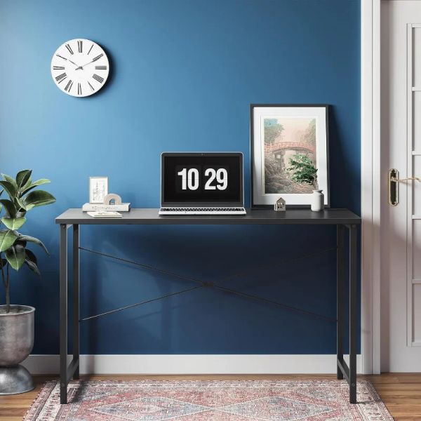 CubiCubi Computer Desk, 47 inch Home Office Desk, Modern Simple Style PC Table for Home, Office, Study, Writing, Black