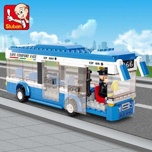 SLUBAN Ci Single-Decker Bus Car Model Building Blocks Sets Juguetes COMFORT FAST Bricks Figures Educational Kids Toys 235PCS Z250122