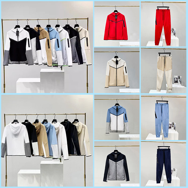 Tech Fleece Mens Womens Hoodies Pants Tracksuits Jackets Tracksuit Tech fleece Full Zip Hooded Sweatshirt Loose Pants Man Black White Grey Techfleec