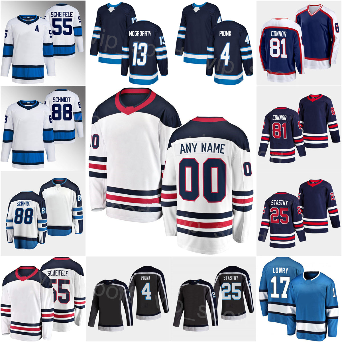 Men Kids Women Hockey Reverse Retro 71 Evgeny Svechnikov Jerseys 55 Mark Scheifele 88 Nate Schmidt 4 Neal Pionk 81 Kyle Connor Adam Lowry Pierre-Luc