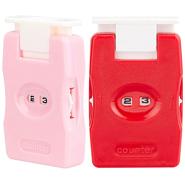 2Pcs 2 Colors ABS Plastic Stitch Markers Counter