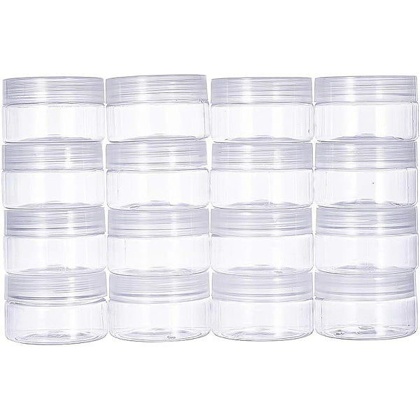 Tubes de rangement en plastique avec couvercle à vis blanc