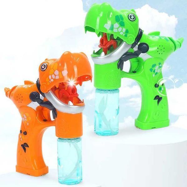 Sand Play Water Fun Electric Bubble Machine Automatic Bubble Blower Dinosaur Toy Light Music Soap water Bubbles Maker Gun for Kid Outdoor To