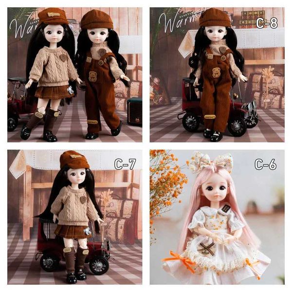 Dolls 2024 New BJD Doll Girl Full Set 1-6 Anime BJD Doll 3D Eyes 30cm Lolita Fashion Dress up DIY Toy Childrens Birthday Gift Toy S2412261