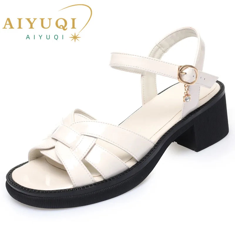 AIYUQI Women Sandals Rome 2024 Summer Genuine Leather Women Shoes Sandals Non-slip Fashion Sandals Ladies Footwear