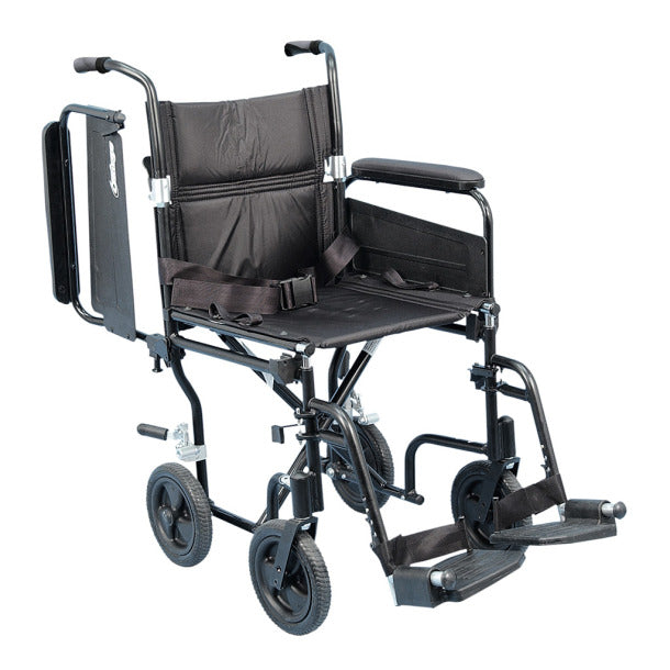 Airgo Comfort-Plus Lightweight Transport Chair, Black, 19"