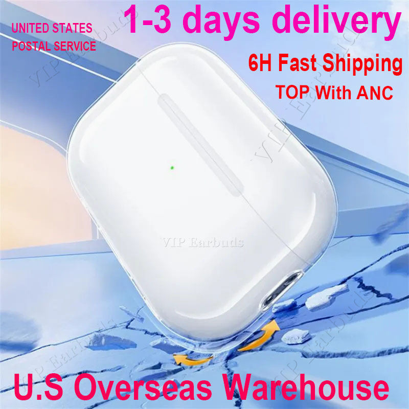 USA Stock For airpodspros 4 Airpods pro 2 airpod 3rd 2nd earphones air pods2 pro Headphone Solid Silicone Cute Protective Cover Wireless Charging Bo