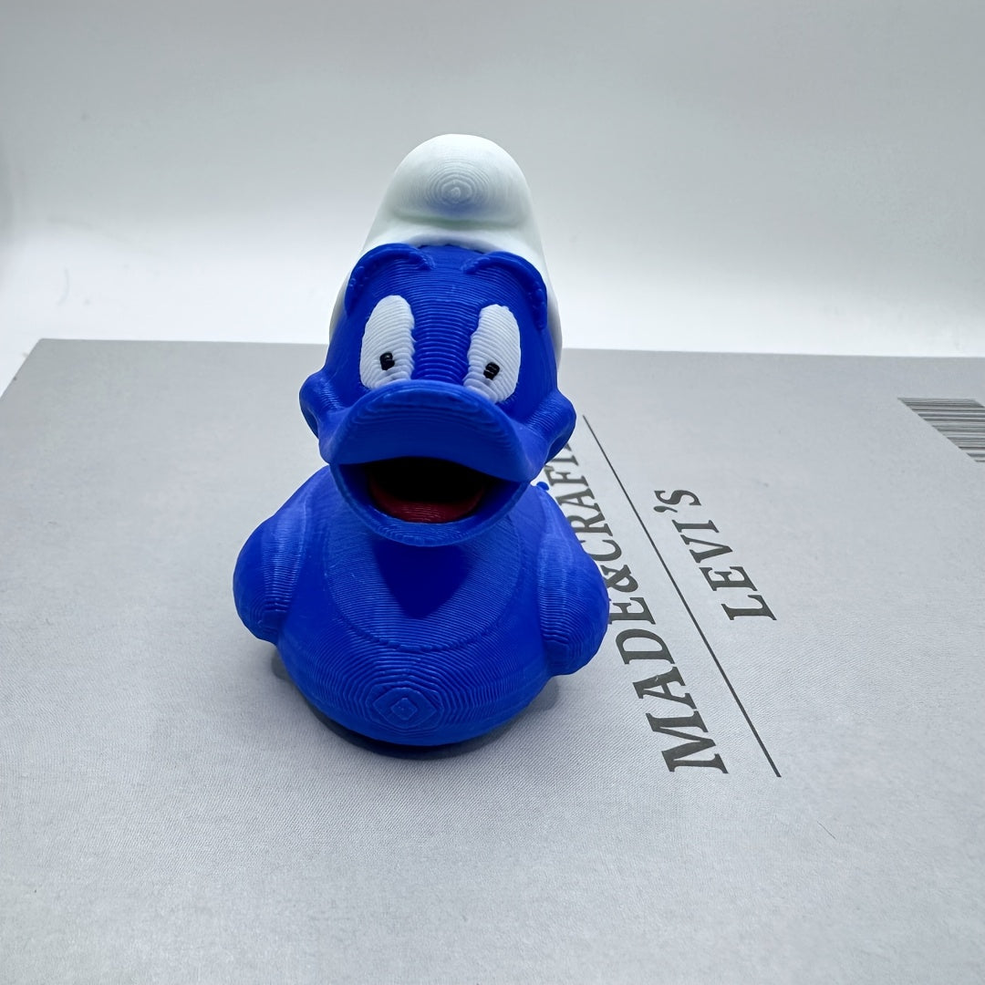 TEMU Whimsical Elf Duck Statue With White Hat & - 3d Printed Plastic Rubber Duck For Home Decor, Tabletop Display, Unique Gift For Duck Model