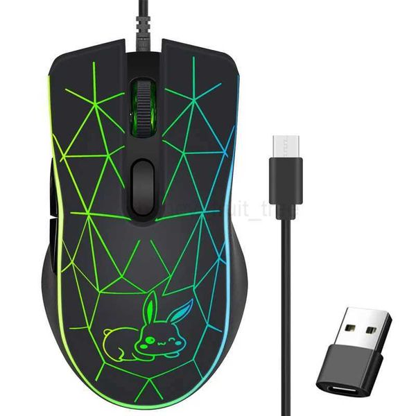 Type C USB dual interface for office home wired mouse suitable for laptops tablets wired gamer miceM240725
