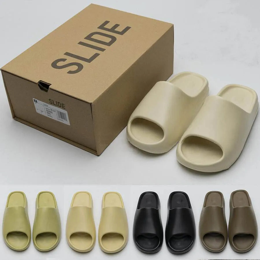 Slides Men Women Slippers Bone Core Onyx Ochre Pure Cream Clay Moon Grey Black Sandal Slide Slipper Mens Womans Sandals