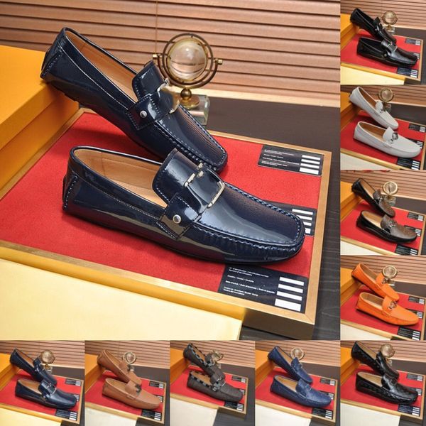 39MODEL Casual Men Glossy Shoes Luxury Brand Slip on Formal Designer Loafers Moccasins Italian Black Male Driving Flat Breathable 38-46