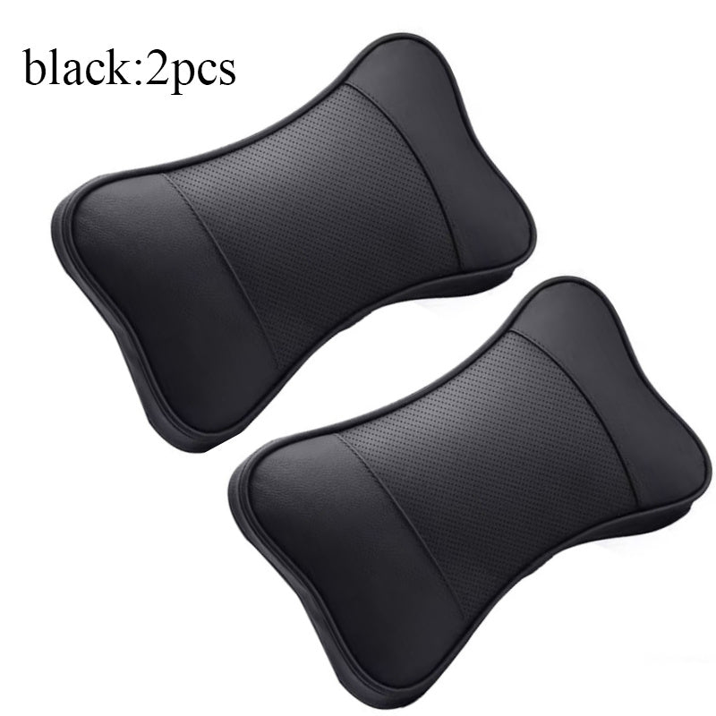 TEMU 2pcs- Car Headrest Pillow Comfortable Breathable Pu Leather Seat Neck Pillows Rest Cushion Support Car Interior Accessories