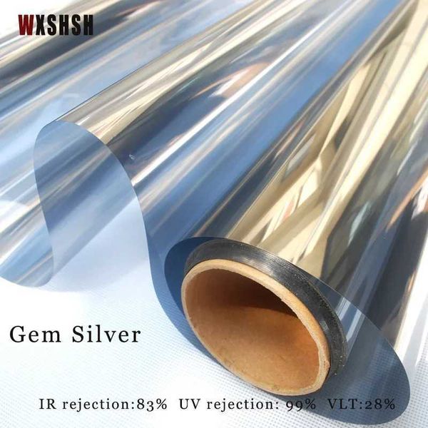 Window design Sun-Blocking One Way Mirror reflective film Glare Reduction Heat Control Sticker Drop-Shipping Office Gem Silver Y240810