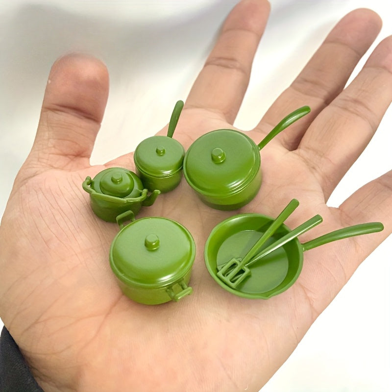 TEMU 7pcs Metal Mini Kitchen Set Dollhouse Diy Model Tabletop Decor Holiday Party Gift