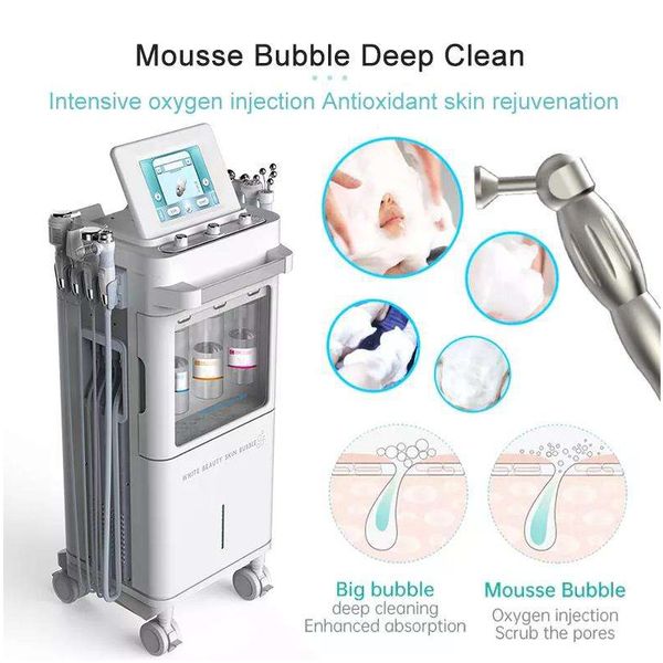 Newest 9 In 1 Aqua Dermabrasion Mousse Bubble Deep Clean Skin Rejuvenation Multifunction Facial Deep Cleaning Beauty Machine