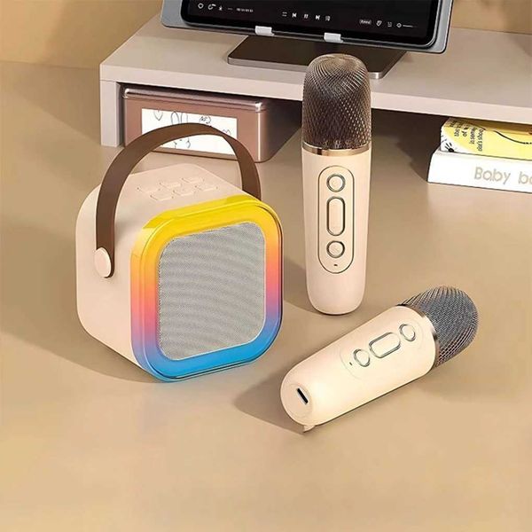 Loudspeaker box K12 KTV Karaoke Microphone Speaker Wireless Lecture Meeting Vo Box Mini Colorf Lights Au Z241104